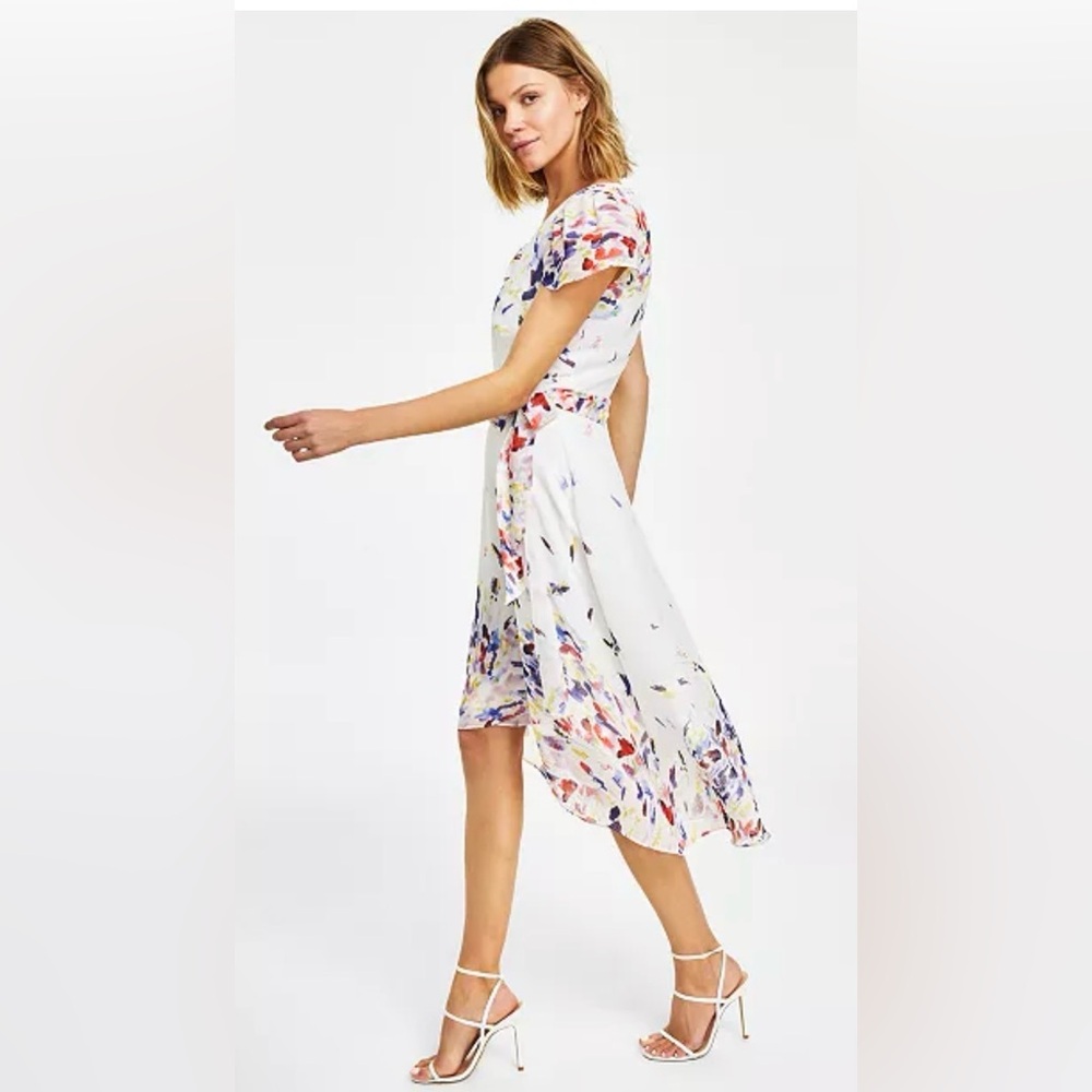 DKNY Floral High Low Dress